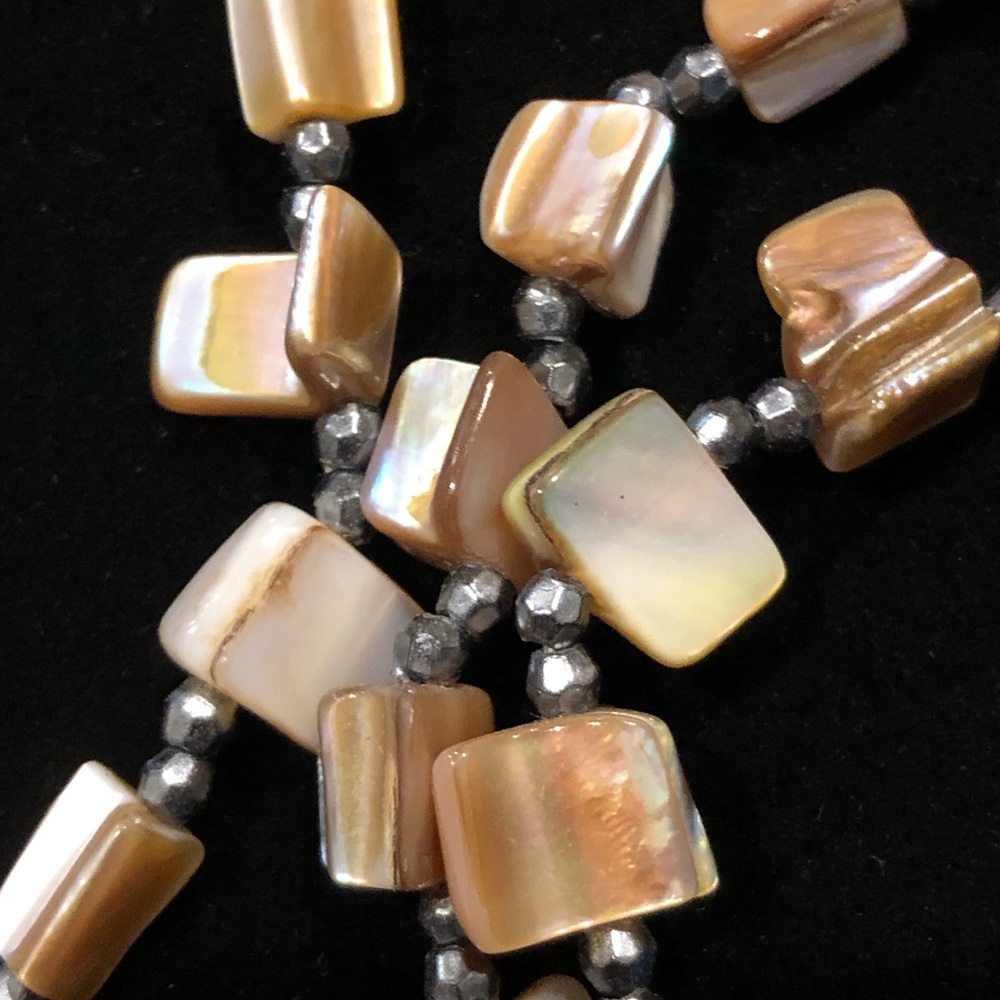 Cookie Lee Shell Beaded 3 Layer Necklace Vintage … - image 7